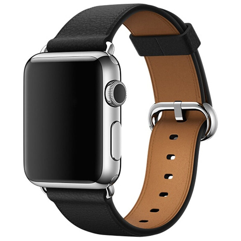 Black Leather Apple Watch Strap