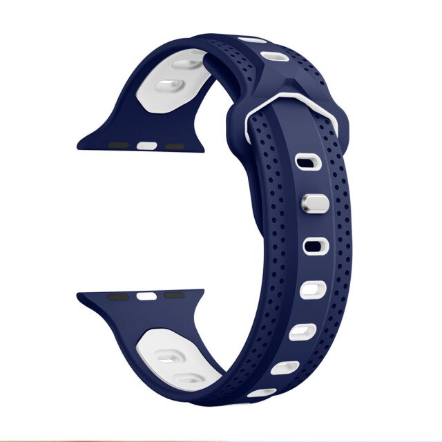 Blue/White Ventilated Sports Apple Watch Strap
