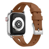 Brown Slim Leather Apple Watch Strap