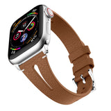 Brown Slim Leather Apple Watch Strap