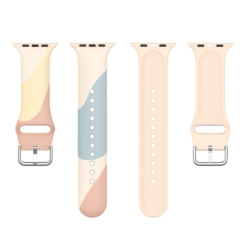 Light Blue Blend Patterned Silicone Apple Watch Strap