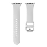 Light Grey Silicone Apple Watch Strap (Silver Buckled)