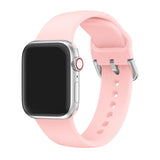 Light Pink Silicone Apple Watch Strap (Silver Buckled)