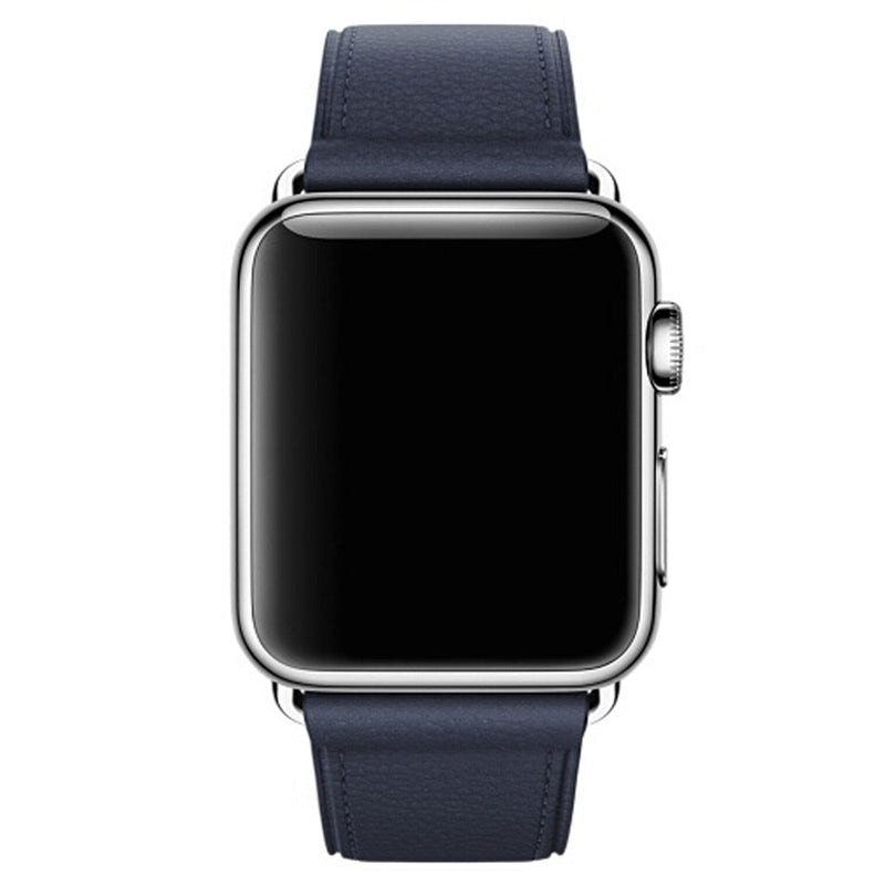 Midnight Blue Leather Apple Watch Strap