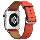 Orange Leather Apple Watch Strap