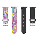 Psychedelic Patterned Silicone Apple Watch Strap