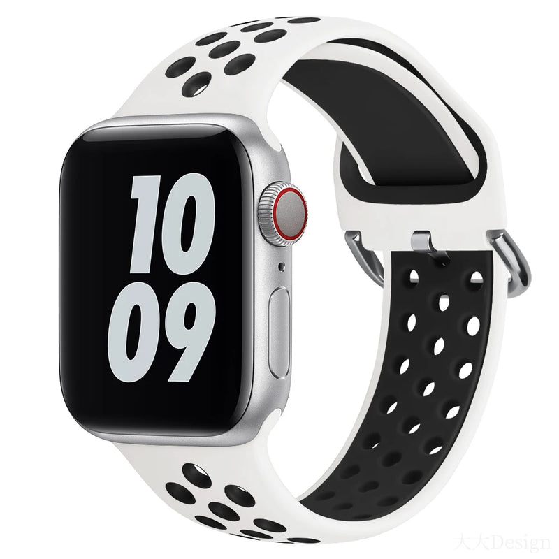 White/Black Contemporary Apple Sports Band