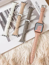 Pink Slim Leather II Apple Watch Strap