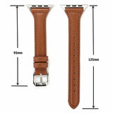 Dark Brown Slim Leather II Apple Watch Strap