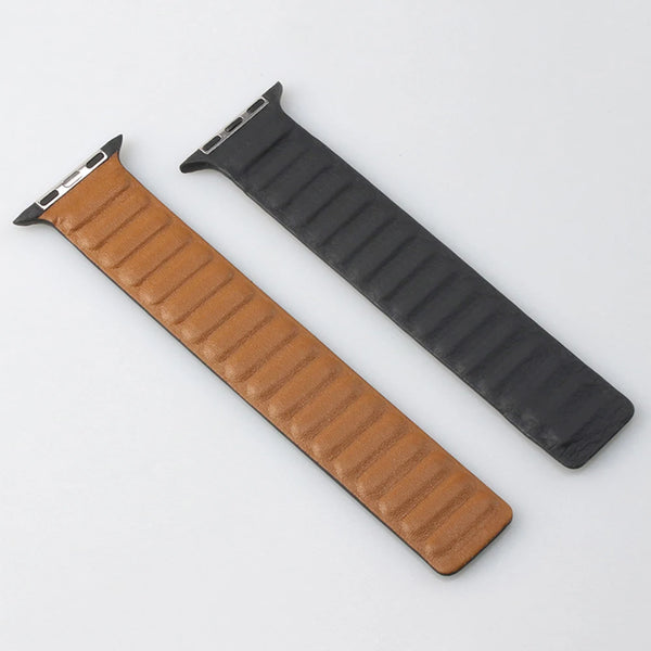 Coffee Leather Link Apple Watch Strap