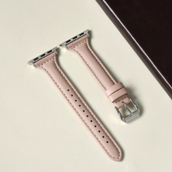 Pink Slim Leather II Apple Watch Strap