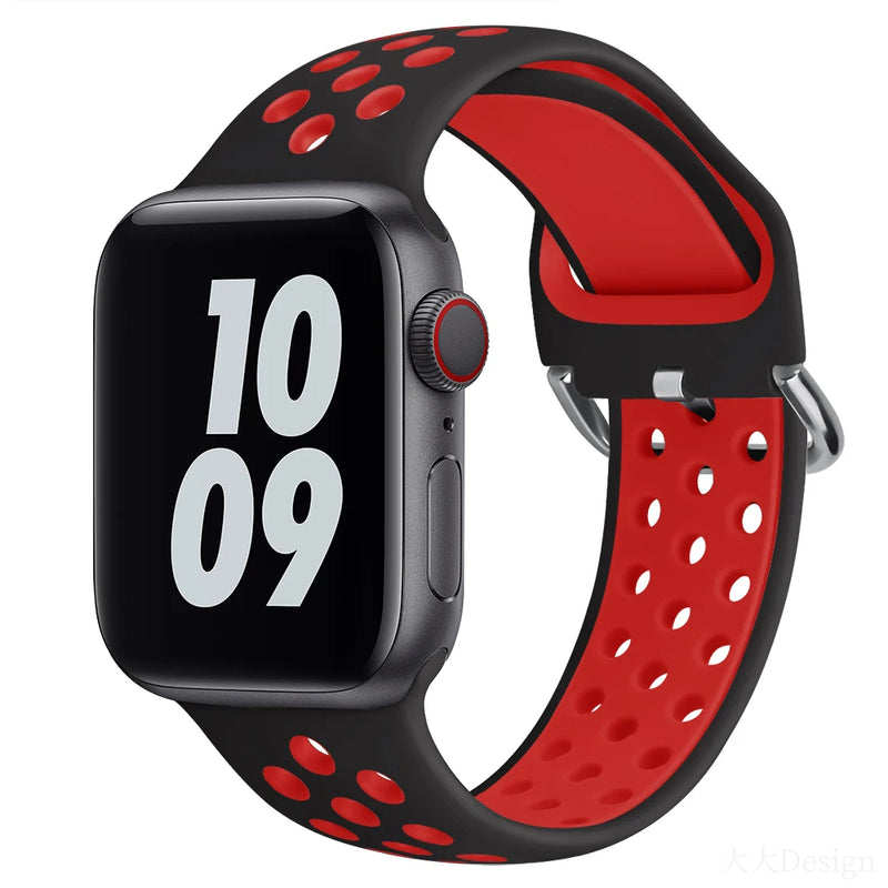 Black/Red Contemporary Apple Sports Band