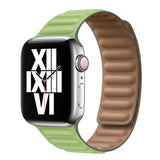 Grass Green Leather Link Apple Watch Strap