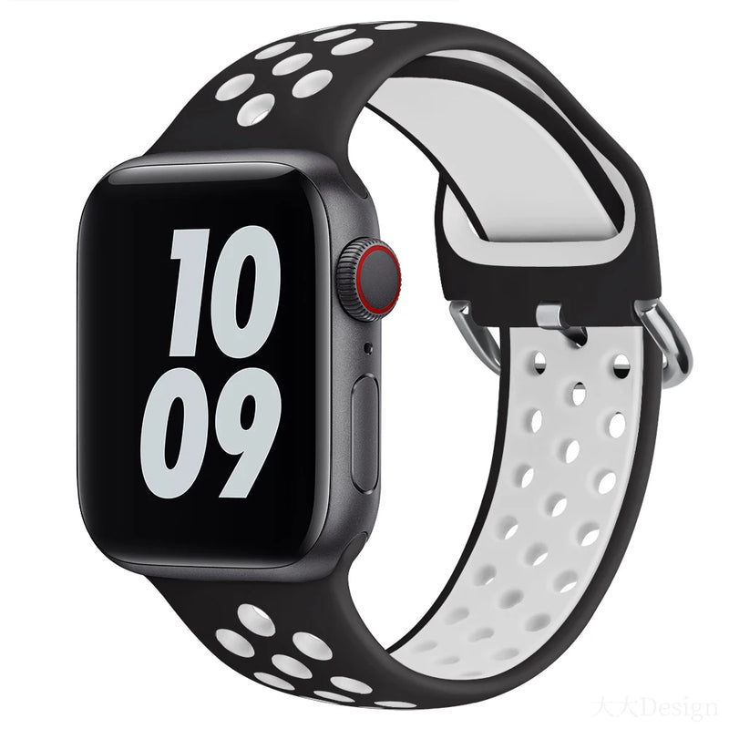 Black/White Contemporary Apple Sports Band