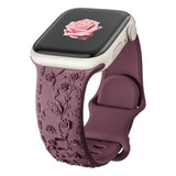 Purple Smoke Floral Silicone Apple Watch Strap