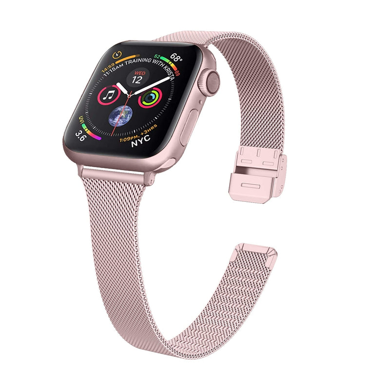 Slim Rose Pink Milanese Apple Watch Strap