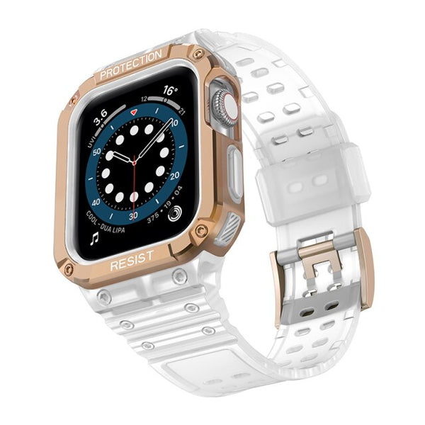 Translucent Silicone Shock® Apple Watch Strap & Case (Gold)