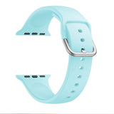 Turquoise Silicone Apple Watch Strap (Silver Buckled)