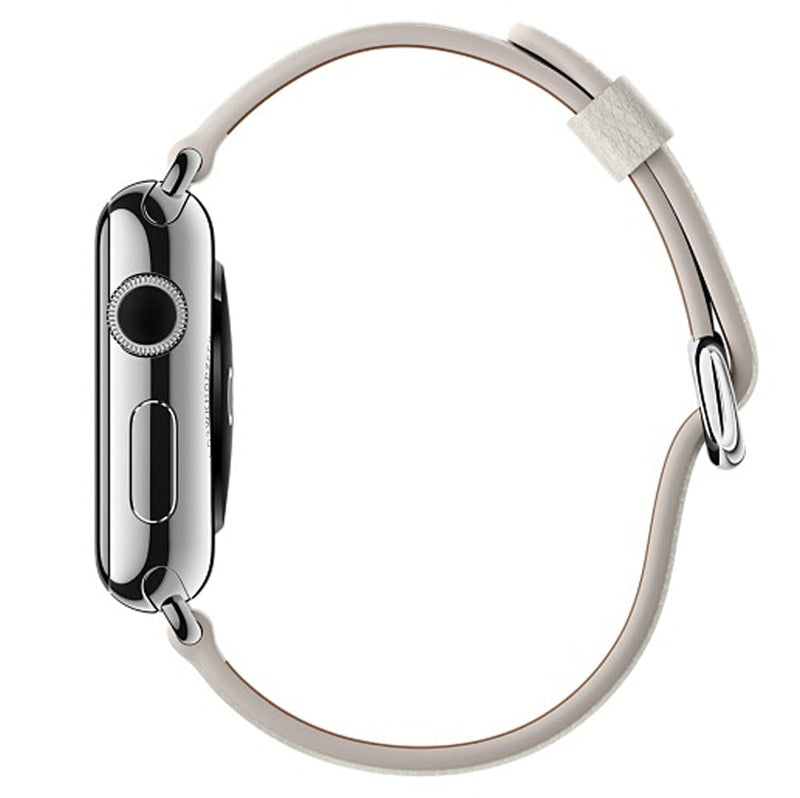 White Leather Apple Watch Strap