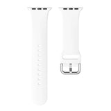 White Silicone Apple Watch Strap (Silver Buckled)