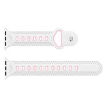 White/Pink Ventilated Sports Apple Watch Strap